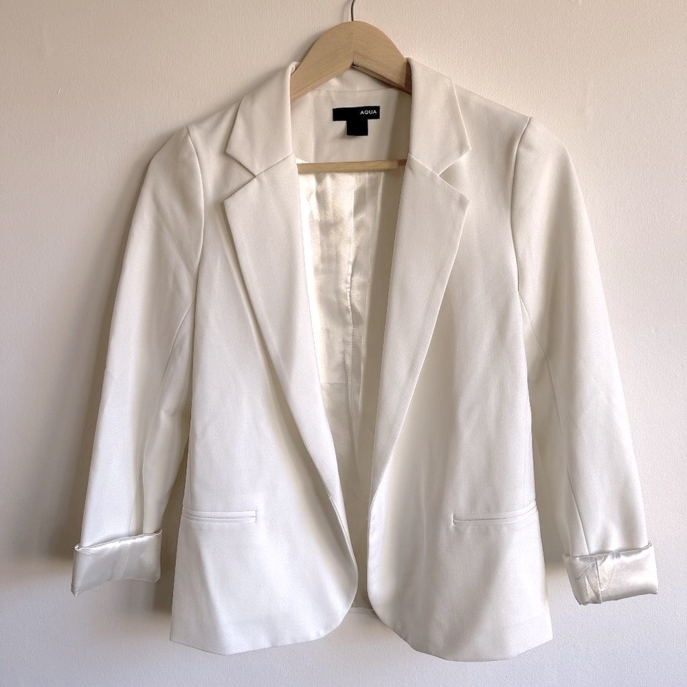 Aqua Open Front Blazer - Size XS - Ivory/Off-White
